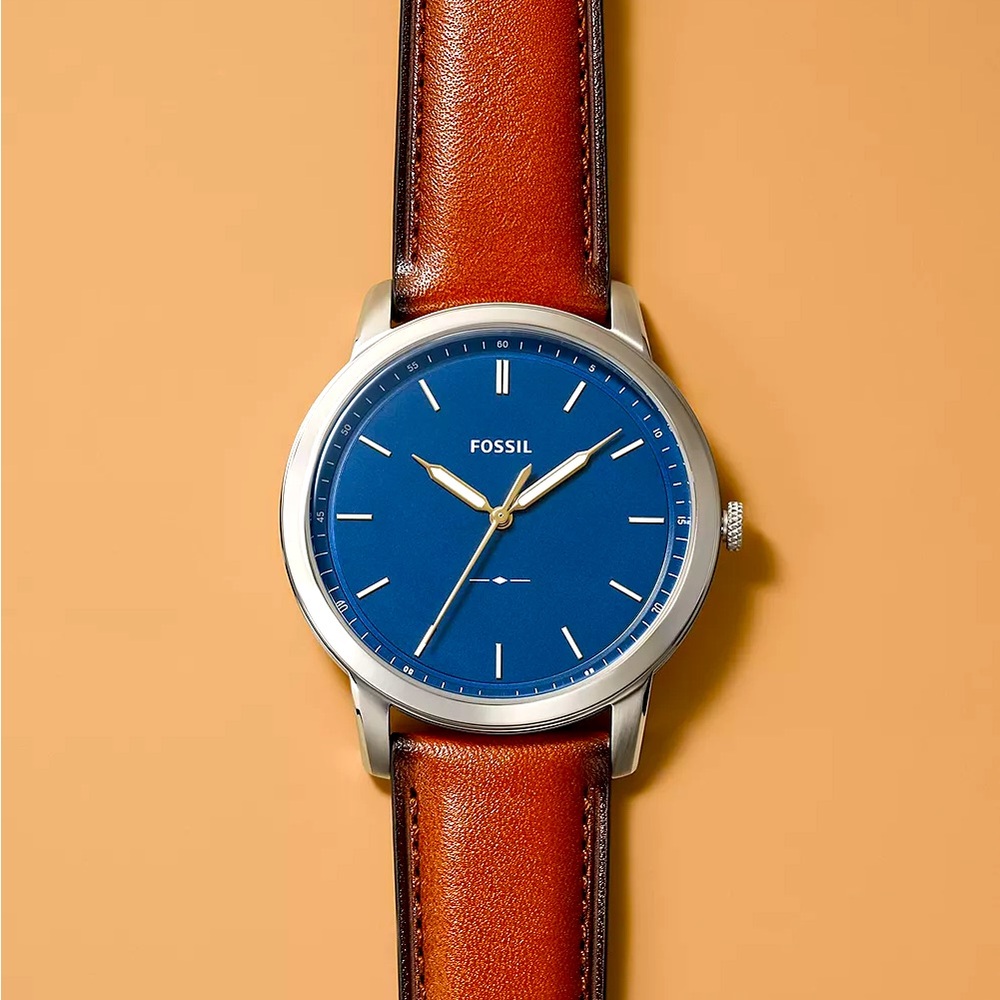 The Minimalist Slim Three-Hand Light Brown Leather Watch